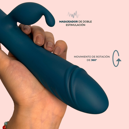 Infografía Rocío del Alba: masajeador de doble estimulación y rotación 360° - Edén