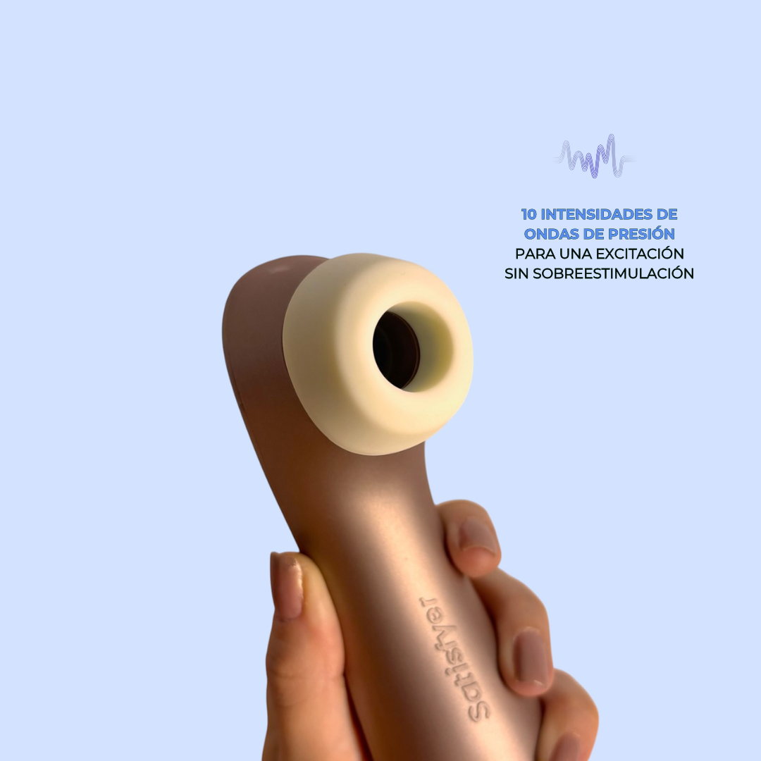 Infografía Satisfyer Pro 2+: 10 intensidades de ondas de presión sin sobreestimulación - Edén